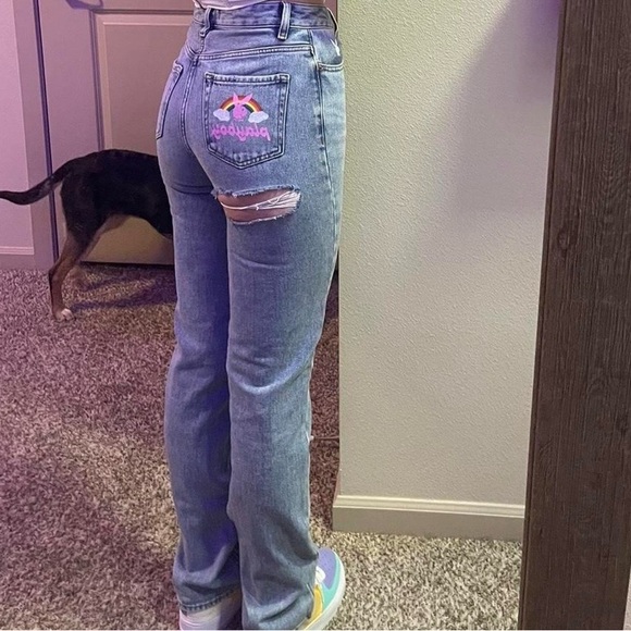 PacSun playboy Women's Straight Leg Jeans - Picture 5 of 5